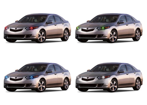 Acura-TSX-2009, 2010, 2011, 2012, 2013, 2014-LED-Halo-Headlights-RGB-No Remote-AC-TSX0914-V3H