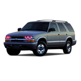 Chevrolet-Blazer-1998, 1999, 2000, 2001, 2002, 2003, 2004-LED-Halo-Headlights-Red-No Remote-CY-BL9804-RH