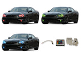 Dodge-Charger-2011, 2012, 2013,2014-LED-Halo-Headlights and Fog Lights-RGB-IR Remote-DO-CR1114-V3HFIR
