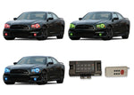Dodge-Charger-2011, 2012, 2013,2014-LED-Halo-Headlights and Fog Lights-RGB-RF Remote-DO-CR1114-V3HFRF