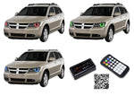 Dodge-Journey-2009, 2010, 2011, 2012, 2013-LED-Halo-Headlights-RGB-Bluetooth RF Remote-DO-JO0913-V3HBTRF