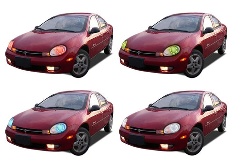 Dodge-Neon-2000, 2001, 2002-LED-Halo-Headlights-RGB-No Remote-DO-NE0002-V3H