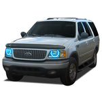 Ford-Expedition-1997, 1998, 1999, 2000, 2001, 2002-LED-Halo-Headlights-RGB-Bluetooth RF Remote-FO-EP9702-V3HBTRF