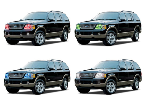 Ford-Explorer-2002, 2003, 2004, 2005-LED-Halo-Headlights-RGB-No Remote-FO-EX0205-V3H