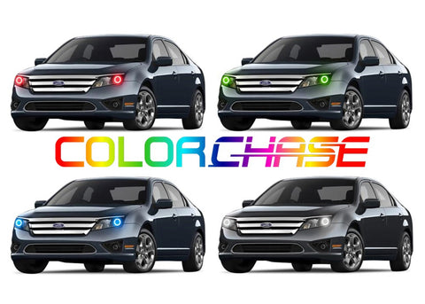 Ford-Fusion-2010, 2011, 2012-LED-Halo-Headlights-ColorChase-No Remote-FO-FU1012-CCH