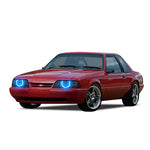 Ford-Mustang-1987, 1988, 1989, 1990, 1991, 1993-LED-Halo-Headlights-RGB-Bluetooth RF Remote-FO-MU8793-V3HBTRF