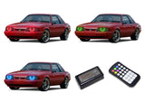 Ford-Mustang-1987, 1988, 1989, 1990, 1991, 1993-LED-Halo-Headlights-RGB-Colorfuse RF Remote-FO-MU8793-V3HCFRF
