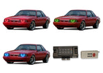 Ford-Mustang-1987, 1988, 1989, 1990, 1991, 1993-LED-Halo-Headlights-RGB-RF Remote-FO-MU8793-V3HRF