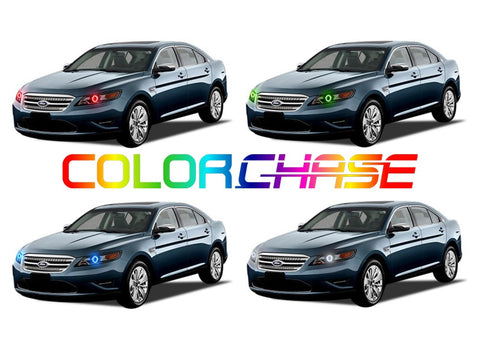 Ford-Taurus-2010, 2011, 2012-LED-Halo-Headlights-ColorChase-No Remote-FO-TA1012-CCH