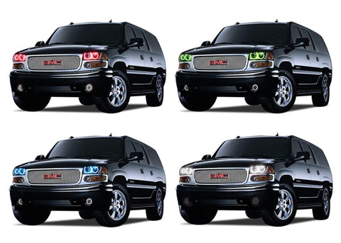 GMC-Yukon-2001, 2002, 2003, 2004, 2005, 2006-LED-Halo-Headlights-RGB-No Remote-GMC-YU0106-V3H