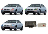Honda-Accord-2003, 2004, 2005, 2006, 2007-LED-Halo-Headlights-RGB-RF Remote-HO-AC0307-V3HRF