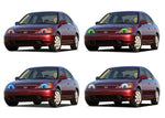 Honda-Civic-2001, 2002, 2003-LED-Halo-Headlights-RGB-No Remote-HO-CV0103-V3H
