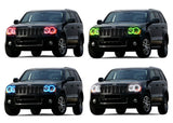 Jeep-Grand Cherokee-2005, 2006, 2007, 2008, 2009, 2010-LED-Halo-Headlights-RGB-No Remote-JE-GC0510-V3H
