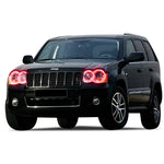Jeep-Grand Cherokee-2005, 2006, 2007, 2008, 2009, 2010-LED-Halo-Headlights-RGB-Bluetooth RF Remote-JE-GC0510-V3HBTRF