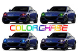 Mazda-RX8-2004, 2005, 2006, 2007, 2008-LED-Halo-Headlights-ColorChase-No Remote-MA-RX80408-CCH