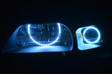 Ford-Mustang-1999, 2000, 2001, 2002, 2003, 2004-LED-Halo-Headlights-White-RF Remote White-FO-MU9904-WHRF