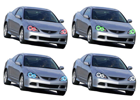 Acura-RSX-2002, 2003, 2004-LED-Halo-Headlights-RGB-No Remote-AC-RX0204-V3H