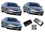 Acura-RSX-2002, 2003, 2004-LED-Halo-Headlights-RGB-Bluetooth RF Remote-AC-RX0204-V3HBTRF