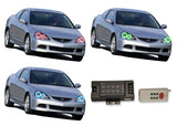 Acura-RSX-2002, 2003, 2004-LED-Halo-Headlights-RGB-RF Remote-AC-RX0204-V3HRF