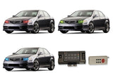 Acura-TSX-2004, 2005, 2006, 2007, 2008-LED-Halo-Headlights-RGB-RF Remote-AC-TSX0408-V3HRF