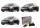 Acura-TSX-2004, 2005, 2006, 2007, 2008-LED-Halo-Headlights-RGB-WiFi Remote-AC-TSX0408-V3HWI