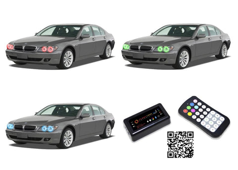 BMW-7 series-2006-2007-2008-LED-Halo-Headlights-RGB-Bluetooth-RF-Remote-BM-7S07-V3HBTRF