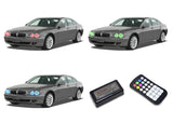 BMW-7 series-2006, 2007, 2008-LED-Halo-Headlights-RGB-Colorfuse RF Remote-BM-7S07-V3HCFRF
