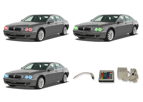 BMW-7 series-2006-2007-2008-LED-Halo-Headlights-RGB-IR-Remote-BM-7S07-V3HIR