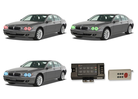 BMW-7 series-2006-2007-2008-LED-Halo-Headlights-RGB-RF-Remote-BM-7S07-V3HRF