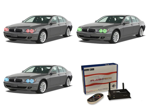 BMW-7 series-2006-2007-2008-LED-Halo-Headlights-RGB-WiFi-Remote-BM-7S07-V3HWI