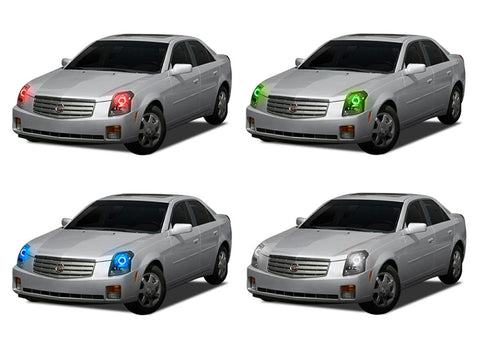 Cadillac-CTS-2003, 2004, 2005, 2006, 2007-LED-Halo-Headlights-RGB-No Remote-CA-CTS0307-V3H