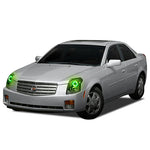 Cadillac-CTS-2003-2004-2005-2006-2007-LED-Halo-Headlights-Green-No-Remote-CA-CTS0307-GH