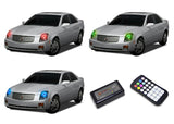 Cadillac-CTS-2003, 2004, 2005, 2006, 2007-LED-Halo-Headlights-RGB-Colorfuse RF Remote-CA-CTS0307-V3HCFRF