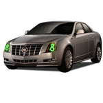 Cadillac-CTS-2008-2009-2010-2011-2012-2013-LED-Halo-Headlights-Green-No-Remote-CA-CTSHA0813-GH