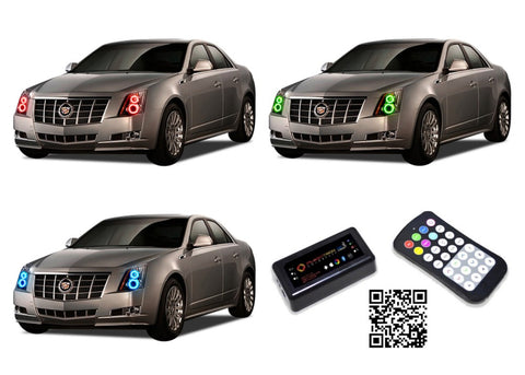 Cadillac-CTS-2008-2009-2010-2011-2012-2013-LED-Halo-Headlights-RGB-Bluetooth-RF-Remote-CA-CTSHA0813-V3HBTRF