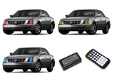 Cadillac-DTS-2006, 2007, 2008, 2009, 2010, 2011-LED-Halo-Headlights-RGB-Colorfuse RF Remote-CA-DTS0611-V3HCFRF