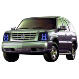 Cadillac-Escalade-2002, 2003, 2004, 2005, 2006-LED-Halo-Headlights-Blue-No Remote-CA-ES0206-BH