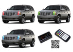 Cadillac-Escalade-2007, 2008, 2009, 2010, 2011, 2012, 2013, 2014-LED-Halo-Headlights-RGB-Bluetooth RF Remote-CA-ES0714-V3HBTRF