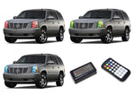Cadillac-Escalade-2007, 2008, 2009, 2010, 2011, 2012, 2013, 2014-LED-Halo-Headlights-RGB-Colorfuse RF Remote-CA-ES0714-V3HCFRF
