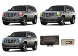 Cadillac-Escalade-2007, 2008, 2009, 2010, 2011, 2012, 2013, 2014-LED-Halo-Headlights-RGB-RF Remote-CA-ES0714-V3HRF