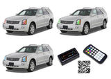 Cadillac-SRX-2004, 2005, 2006, 2007, 2008, 2009-LED-Halo-Headlights-RGB-Bluetooth RF Remote-CA-SRX0409-V3HBTRF