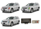 Cadillac-SRX-2004, 2005, 2006, 2007, 2008, 2009-LED-Halo-Headlights-RGB-RF Remote-CA-SRX0409-V3HRF