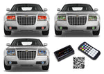 Chrysler-300-2005, 2006, 2007, 2008, 2009, 2010-LED-Halo-Headlights and Fog Lights-RGB-Bluetooth RF Remote-CH-300510-V3HFBTRF