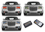 Chrysler-300-2005, 2006, 2007, 2008, 2009, 2010-LED-Halo-Headlights and Fog Lights-RGB-Colorfuse RF Remote-CH-300510-V3HFCFRF