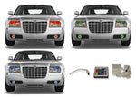 Chrysler-300-2005, 2006, 2007, 2008, 2009, 2010-LED-Halo-Headlights and Fog Lights-RGB-IR Remote-CH-300510-V3HFIR