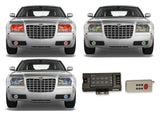 Chrysler-300-2005, 2006, 2007, 2008, 2009, 2010-LED-Halo-Headlights and Fog Lights-RGB-RF Remote-CH-300510-V3HFRF