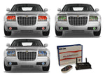 Chrysler-300-2005, 2006, 2007, 2008, 2009, 2010-LED-Halo-Headlights and Fog Lights-RGB-WiFi Remote-CH-300510-V3HFWI