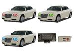 Chrysler-300-2005, 2006, 2007, 2008, 2009, 2010-LED-Halo-Headlights-RGB-RF Remote-CH-300510-V3HRF