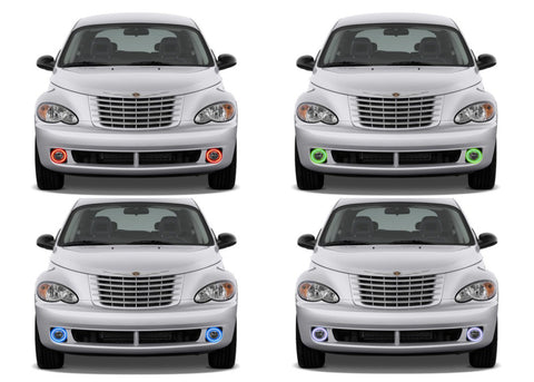 Chrysler-PT Cruiser-2006, 2007, 2008, 2009, 2010-LED-Halo-Fog Lights-RGB-No Remote-CH-PT0610-V3F
