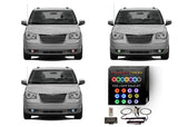 Chrysler-Town & Country-2005, 2006, 2007, 2008, 2009, 2010-LED-Halo-Fog Lights-RGB-RF Remote-CH-TC0510-V3FRF